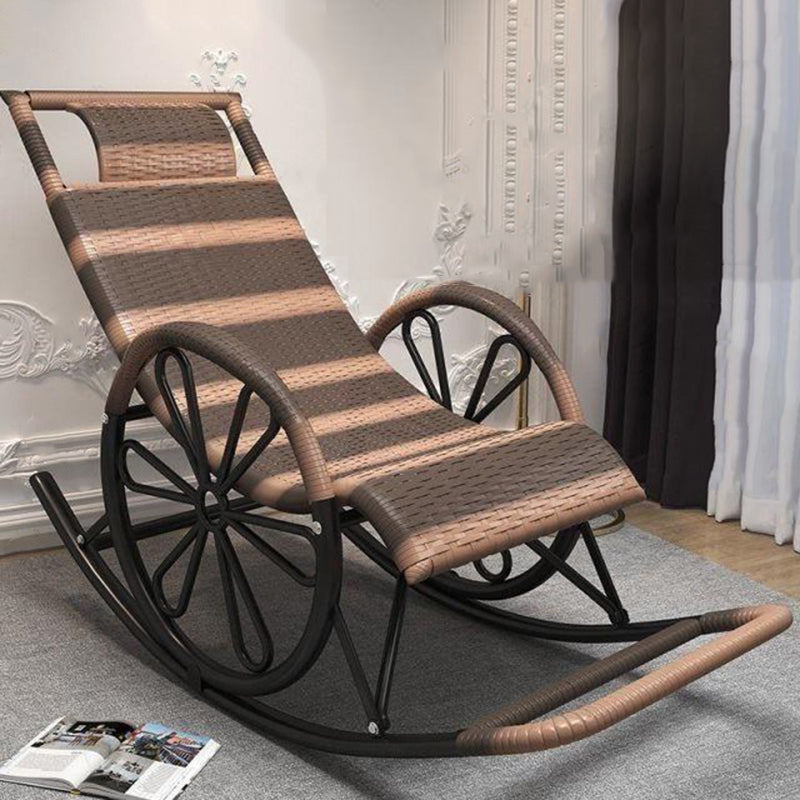 Living Room Single Lazy Chair Iron Base Leisure Rocking Chair Clearhalo 'Chairs & Seating' 'furn' 'furn_rocking_chairs' 'Furniture' 'Living Room Furniture' 'Rocking Chairs' 'rocking_chairs' 7622912