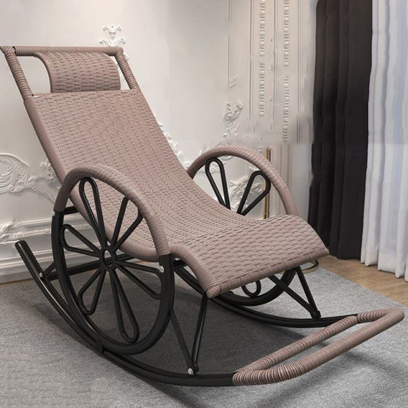 Living Room Single Lazy Chair Iron Base Leisure Rocking Chair Clearhalo 'Chairs & Seating' 'furn' 'furn_rocking_chairs' 'Furniture' 'Living Room Furniture' 'Rocking Chairs' 'rocking_chairs' 7622914
