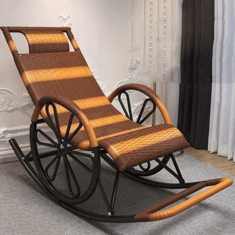 Living Room Single Lazy Chair Iron Base Leisure Rocking Chair Clearhalo 'Chairs & Seating' 'furn' 'furn_rocking_chairs' 'Furniture' 'Living Room Furniture' 'Rocking Chairs' 'rocking_chairs' 7622917