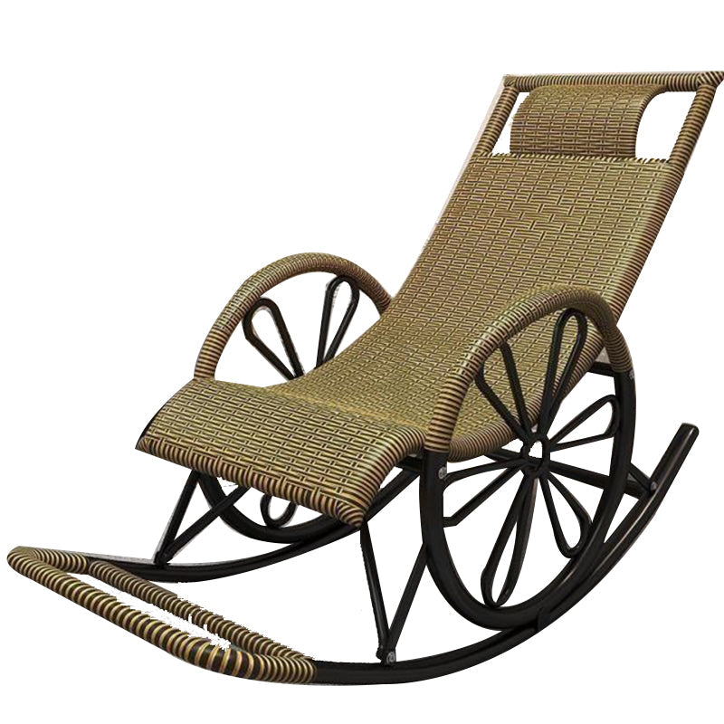 Living Room Single Lazy Chair Iron Base Leisure Rocking Chair Clearhalo 'Chairs & Seating' 'furn' 'furn_rocking_chairs' 'Furniture' 'Living Room Furniture' 'Rocking Chairs' 'rocking_chairs' 7622921
