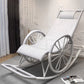 Living Room Single Lazy Chair Iron Base Leisure Rocking Chair White Clearhalo 'Chairs & Seating' 'furn' 'furn_rocking_chairs' 'Furniture' 'Living Room Furniture' 'Rocking Chairs' 'rocking_chairs' 7622932