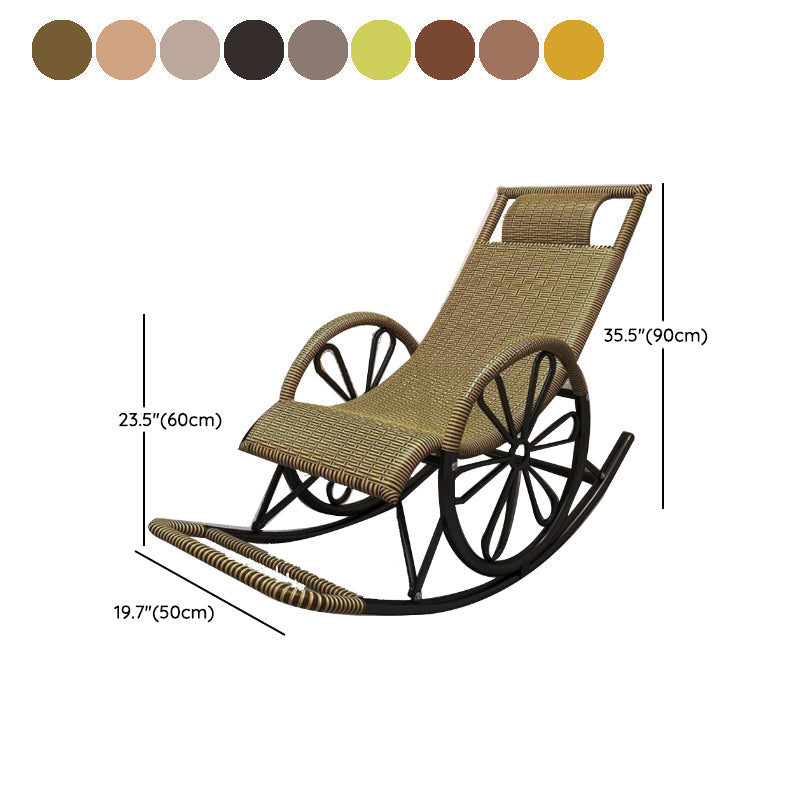 Living Room Single Lazy Chair Iron Base Leisure Rocking Chair Clearhalo 'Chairs & Seating' 'furn' 'furn_rocking_chairs' 'Furniture' 'Living Room Furniture' 'Rocking Chairs' 'rocking_chairs' 7622933