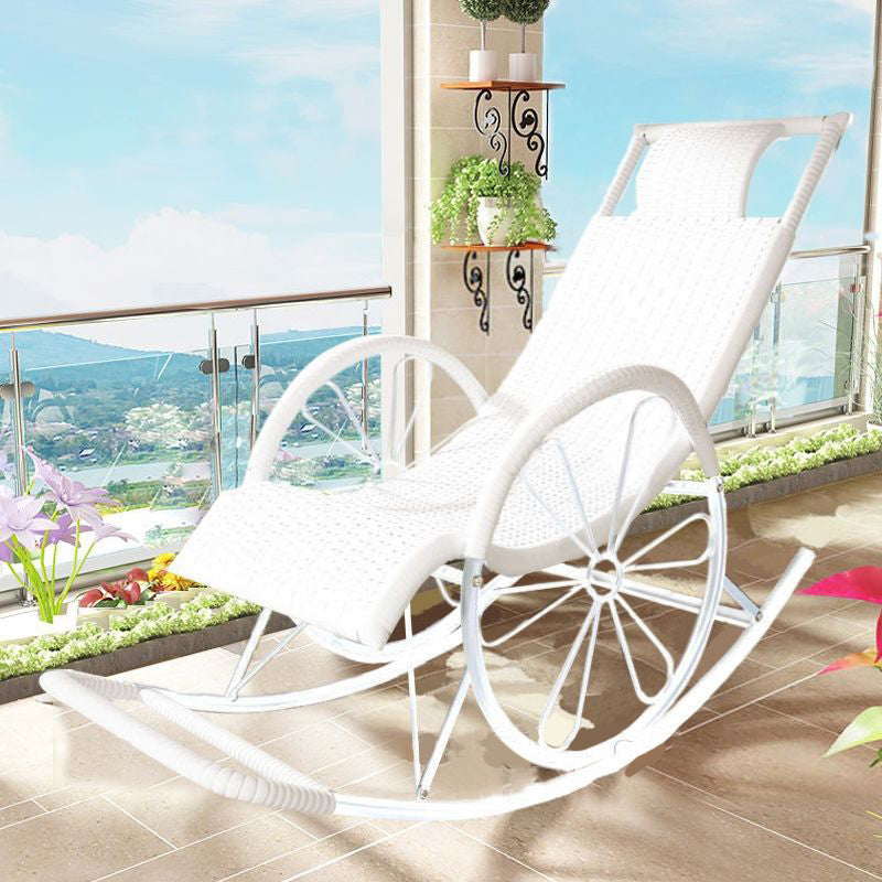 Modern Style Lounge Leisure Lazy Sofa Chair Family Rocking Chair for Balcony White Clearhalo 'Chairs & Seating' 'furn' 'furn_rocking_chairs' 'Furniture' 'Living Room Furniture' 'Rocking Chairs' 'rocking_chairs' 7622938