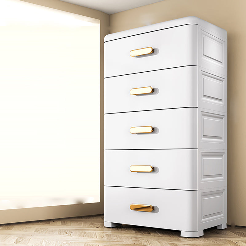 Bedroom Storage Cabinet Modern Plastic Drawers Wardrobe Cabinet 22.0"L x 11.8"W x 33.5"H White Clearhalo 'Armoires & Wardrobes' 'armoires_wardrobes' 'Bedroom Furniture' 'furn' 'furn_armoires_wardrobes' 'Furniture' 7623093