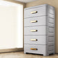 Bedroom Storage Cabinet Modern Plastic Drawers Wardrobe Cabinet 26"L x 14"W x 39.5"H Grey Clearhalo 'Armoires & Wardrobes' 'armoires_wardrobes' 'Bedroom Furniture' 'furn' 'furn_armoires_wardrobes' 'Furniture' 7623097