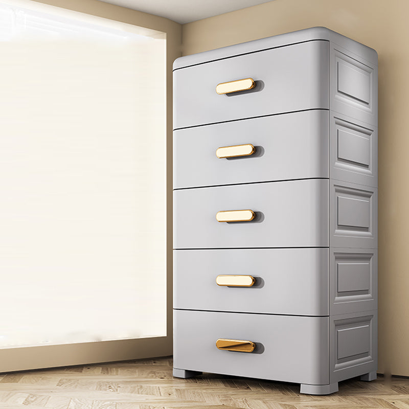 Bedroom Storage Cabinet Modern Plastic Drawers Wardrobe Cabinet 22.0"L x 11.8"W x 33.5"H Grey Clearhalo 'Armoires & Wardrobes' 'armoires_wardrobes' 'Bedroom Furniture' 'furn' 'furn_armoires_wardrobes' 'Furniture' 7623099