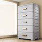 Bedroom Storage Cabinet Modern Plastic Drawers Wardrobe Cabinet 18"L x 12"W x 32"H Grey Clearhalo 'Armoires & Wardrobes' 'armoires_wardrobes' 'Bedroom Furniture' 'furn' 'furn_armoires_wardrobes' 'Furniture' 7623101