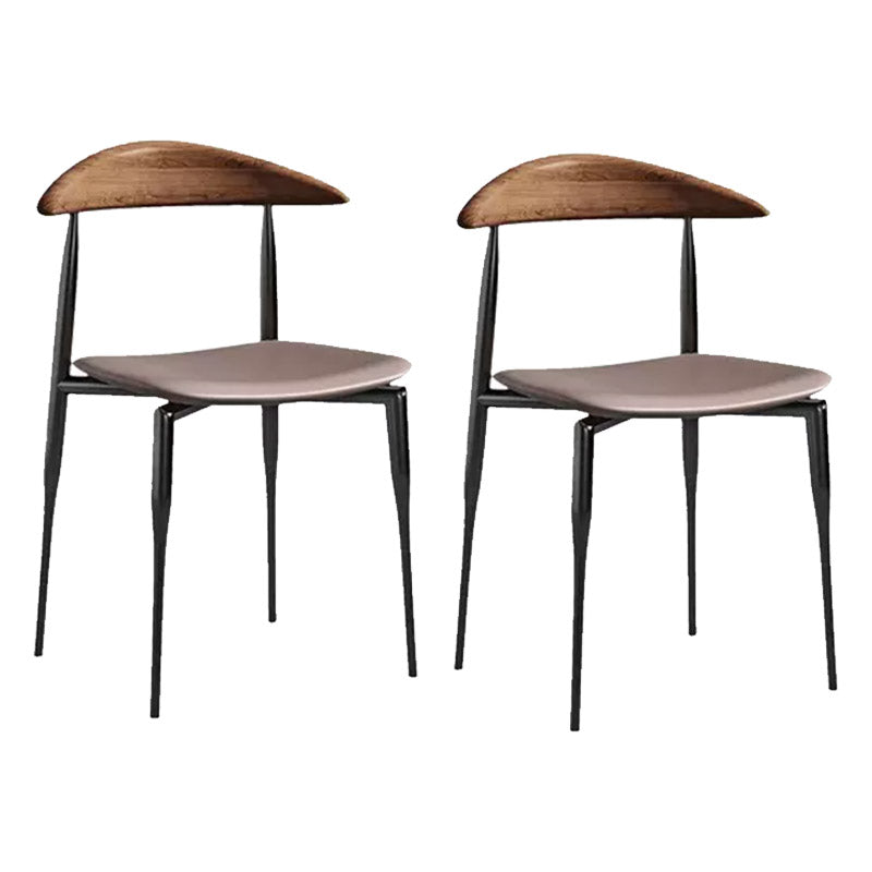 Modern Style Dining Chair Leather Open Back Side Chair for Dining Room