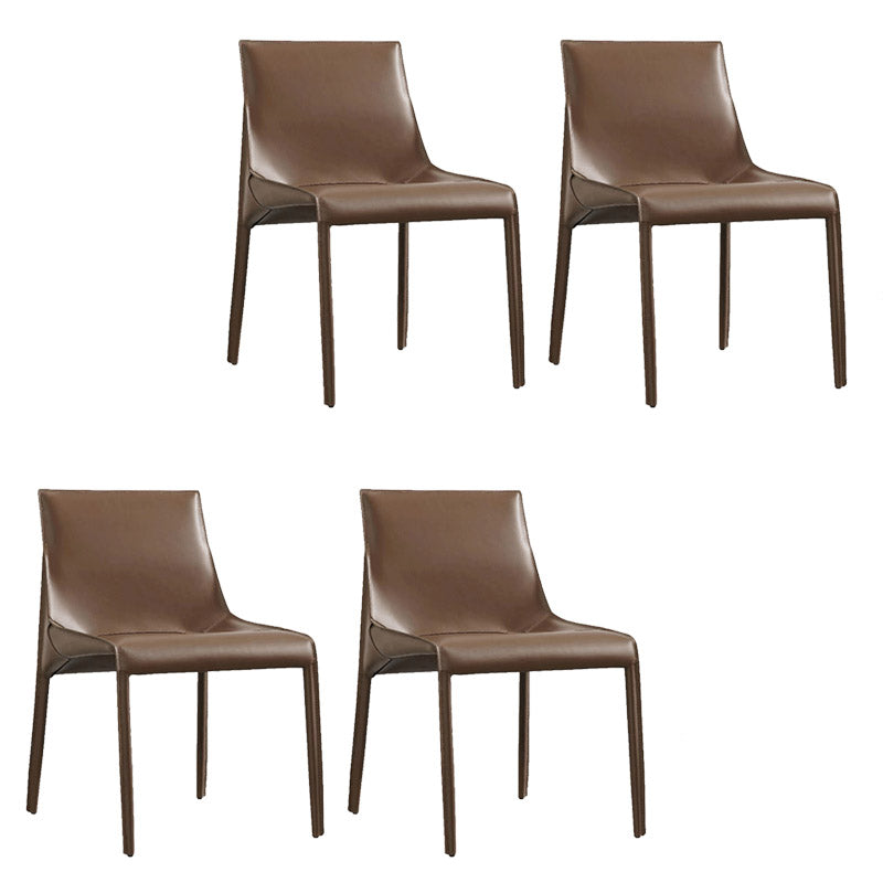 Moderner Essstuhl Leder Leder fester Rückseitenstuhl für Esszimmer