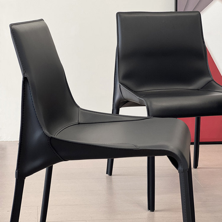 Moderner Essstuhl Leder Leder fester Rückseitenstuhl für Esszimmer