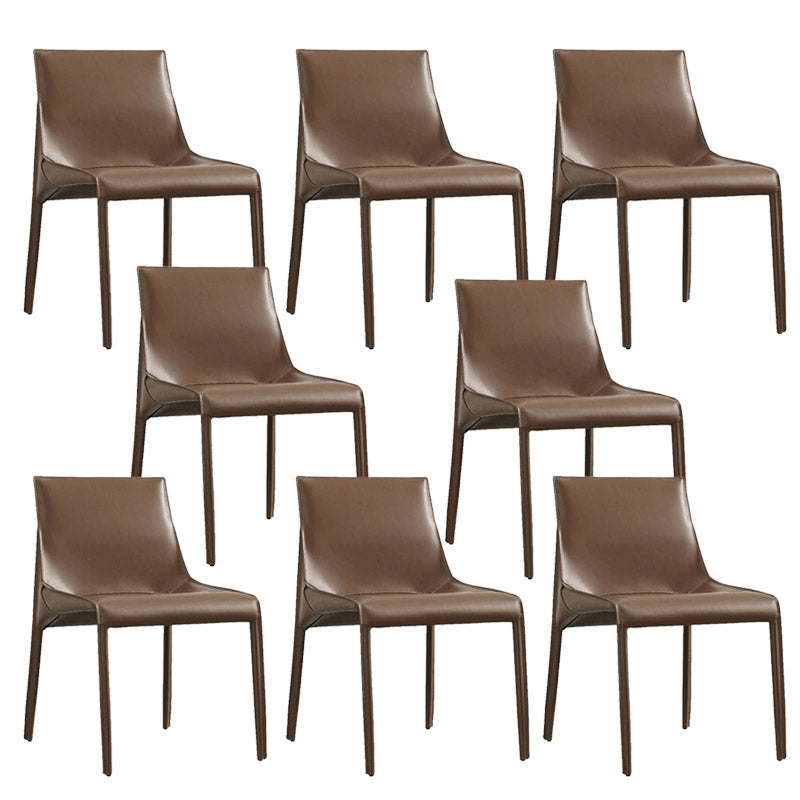 Moderner Essstuhl Leder Leder fester Rückseitenstuhl für Esszimmer
