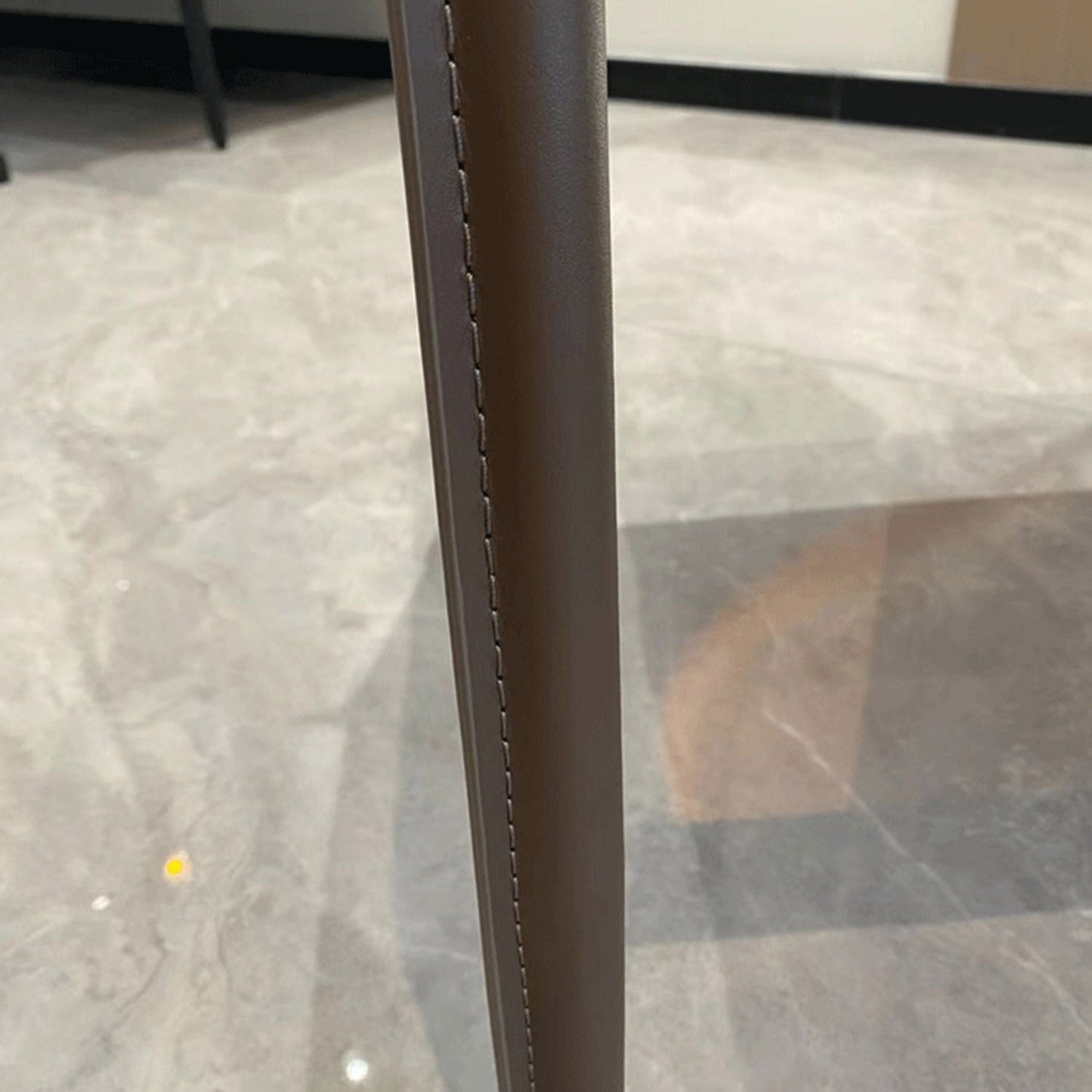 Moderner Essstuhl Leder Leder fester Rückseitenstuhl für Esszimmer