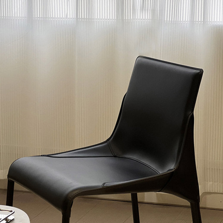 Moderner Essstuhl Leder Leder fester Rückseitenstuhl für Esszimmer