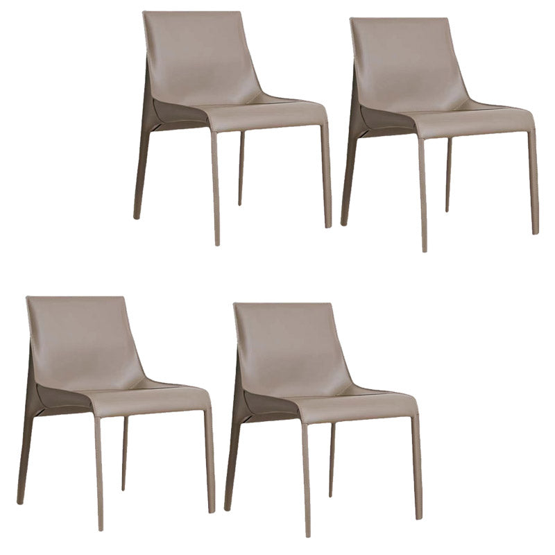 Moderner Essstuhl Leder Leder fester Rückseitenstuhl für Esszimmer