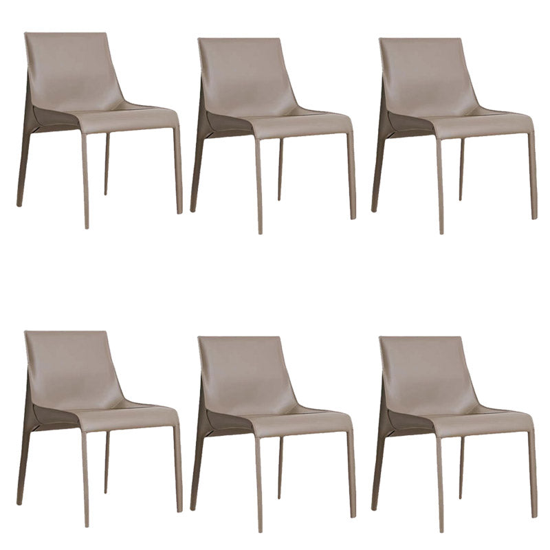 Moderner Essstuhl Leder Leder fester Rückseitenstuhl für Esszimmer
