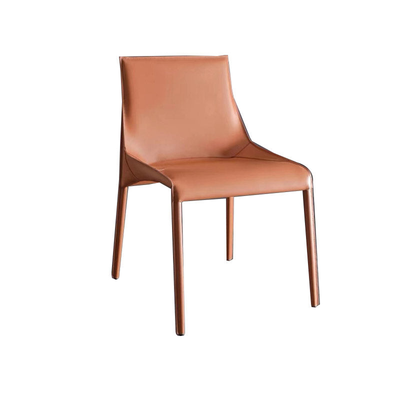 Moderner Essstuhl Leder Leder fester Rückseitenstuhl für Esszimmer