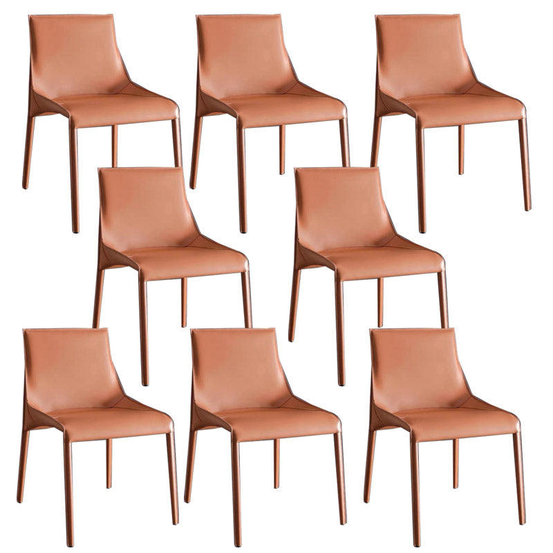 Moderner Essstuhl Leder Leder fester Rückseitenstuhl für Esszimmer