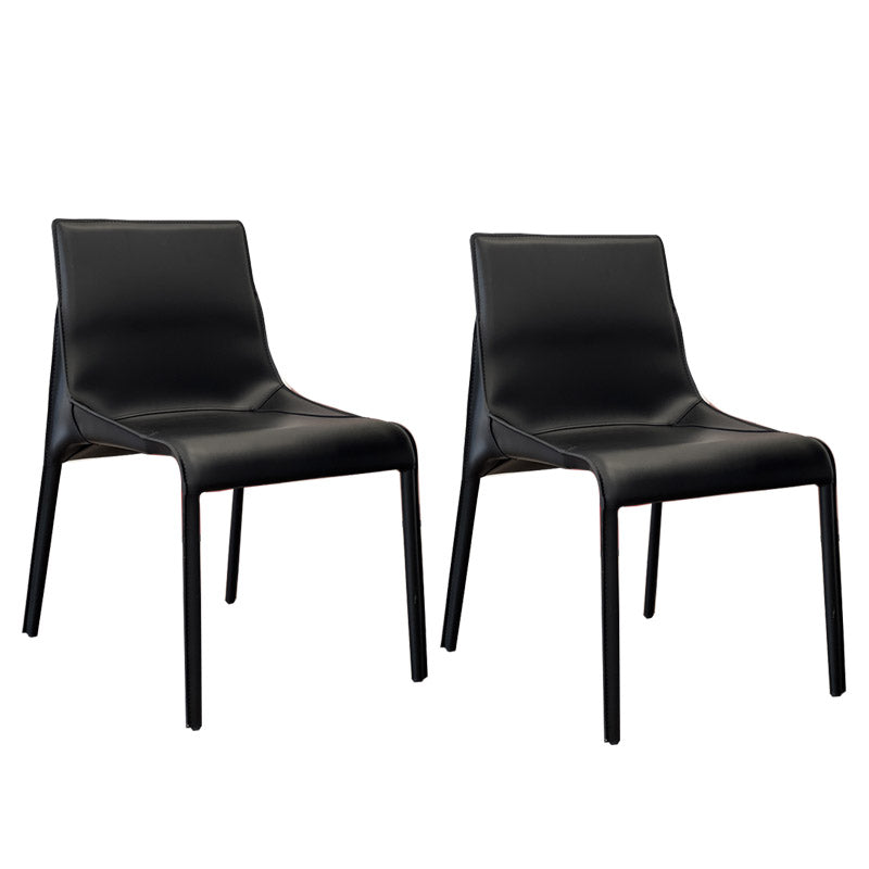 Moderner Essstuhl Leder Leder fester Rückseitenstuhl für Esszimmer