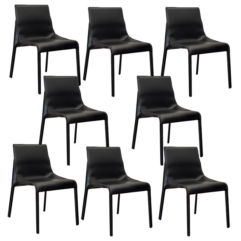 Moderner Essstuhl Leder Leder fester Rückseitenstuhl für Esszimmer