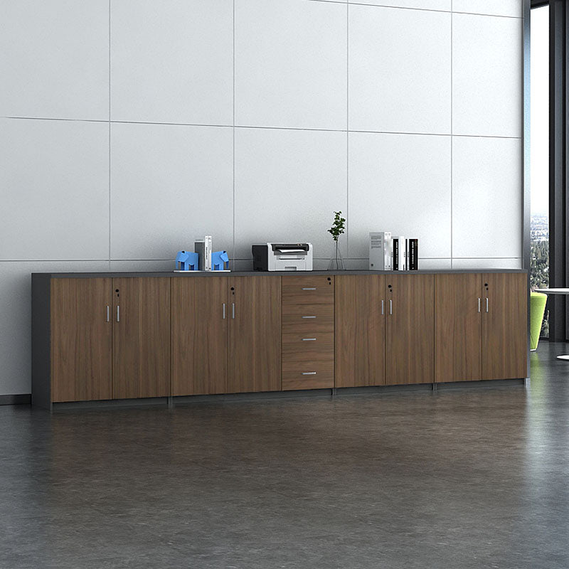 Nordic Lateral Filing Cabinet Brown Wooden Frame Key Locking File Cabinet Clearhalo 'Filing Cabinets' 'filling_cabinets' 'furn' 'furn_filling_cabinets' 'Furniture' 'Office Furniture' 7624668