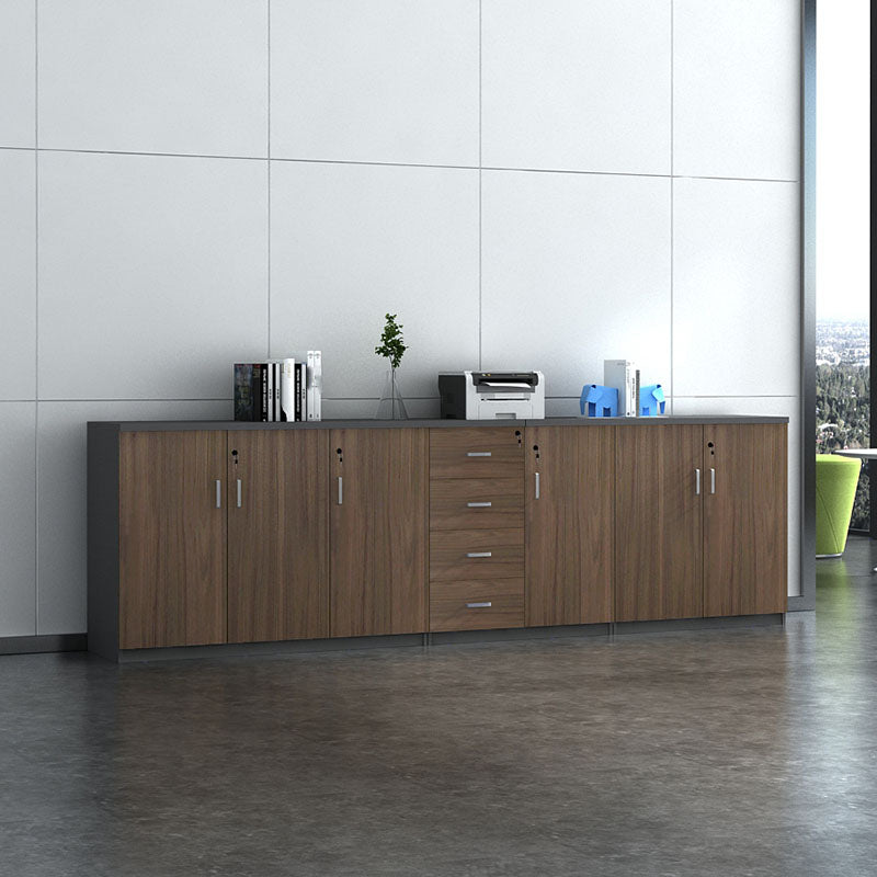 Nordic Lateral Filing Cabinet Brown Wooden Frame Key Locking File Cabinet Clearhalo 'Filing Cabinets' 'filling_cabinets' 'furn' 'furn_filling_cabinets' 'Furniture' 'Office Furniture' 7624671