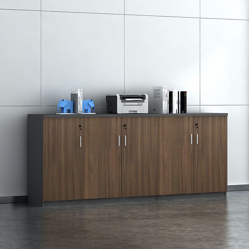 Nordic Lateral Filing Cabinet Brown Wooden Frame Key Locking File Cabinet Clearhalo 'Filing Cabinets' 'filling_cabinets' 'furn' 'furn_filling_cabinets' 'Furniture' 'Office Furniture' 7624673