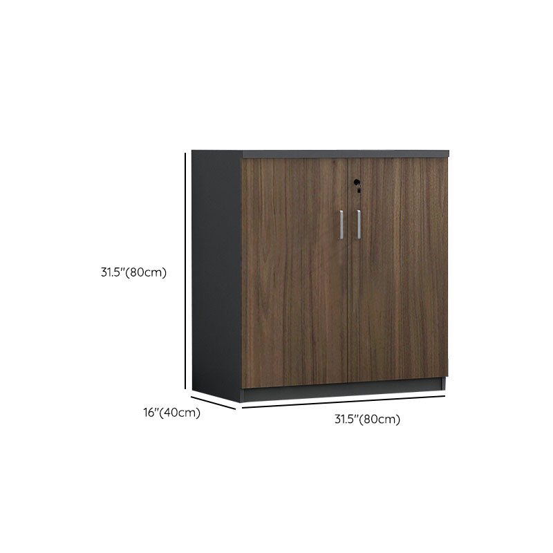 Nordic Lateral Filing Cabinet Brown Wooden Frame Key Locking File Cabinet Clearhalo 'Filing Cabinets' 'filling_cabinets' 'furn' 'furn_filling_cabinets' 'Furniture' 'Office Furniture' 7624682