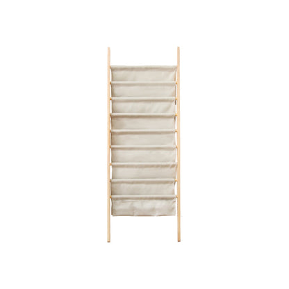 Modern Style Solid Wood Bookshelf Open Back Ladder Bookcase for Home 20"L x 7"W x 57"H