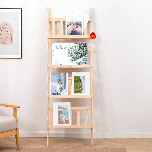 Moderne stijl solide houten boekenplank open back ladder boekenkast voor thuis