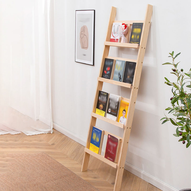 Moderne stijl solide houten boekenplank open back ladder boekenkast voor thuis