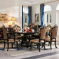Glam Kitchen Table with Faux Marble Top Solid Wood Legs in Black Clearhalo 'Dining Tables & Seating' 'Dining Tables' 'dining_table' 'furn' 'furn_dining_table' 'Furniture' 'Kitchen & Dining Furniture' 7625200