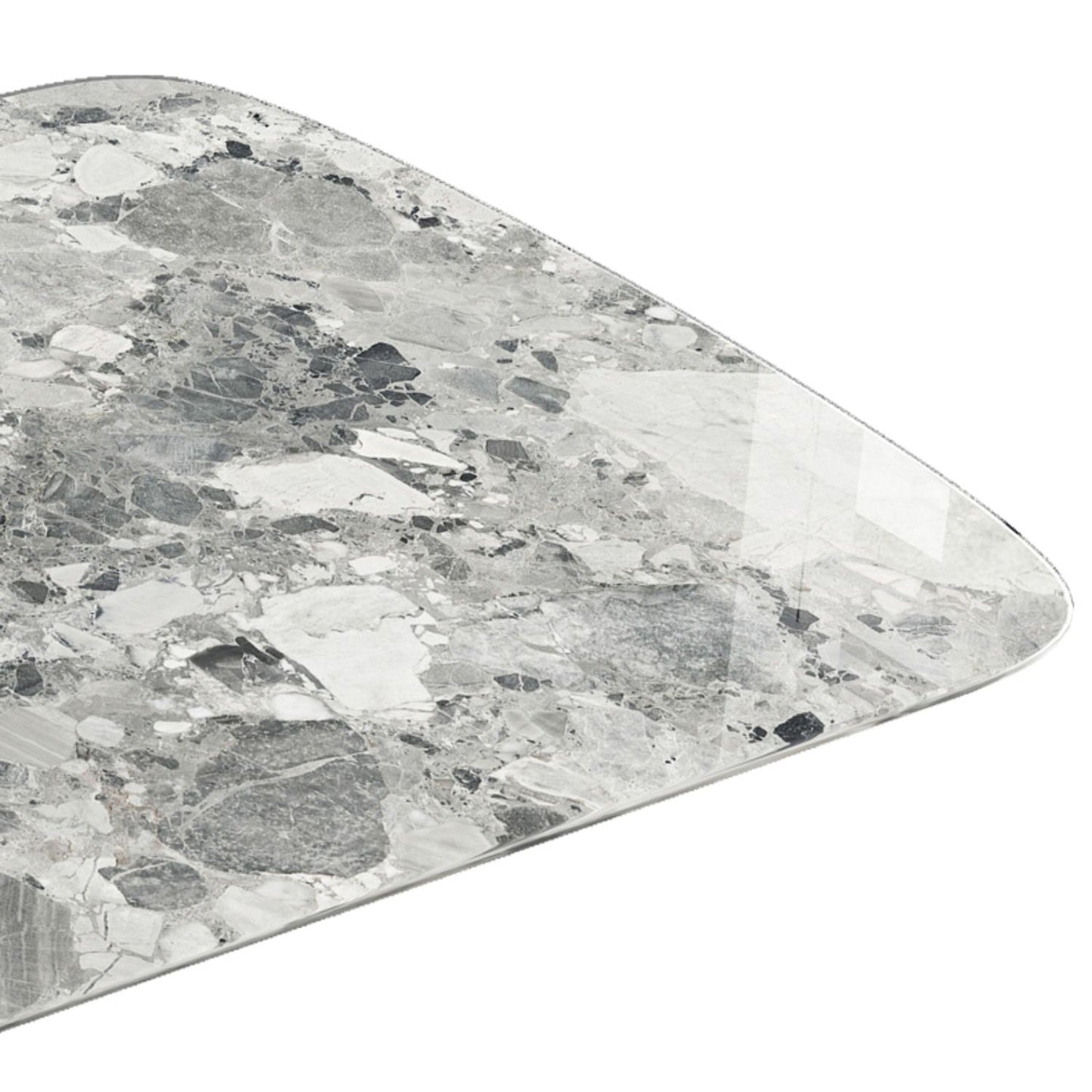 Mesa de cocina moderna con patas metálicas de mármol para comedor