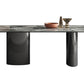 Mesa de cocina moderna con patas metálicas de mármol para comedor