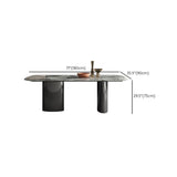 Mesa de cocina moderna con patas metálicas de mármol para comedor