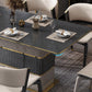 Tavolo da pranzo rettangolare Piano moderno in legno con base in metallo