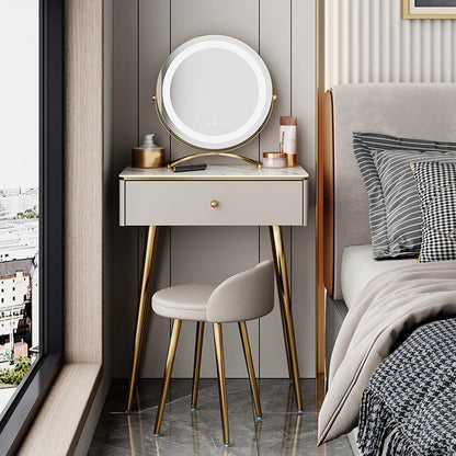 15" Wide Glam Vanity Table White Wooden Make-up Vanity with Drawer