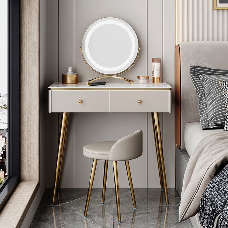 15" Wide Glam Vanity Table White Wooden Make-up Vanity with Drawer