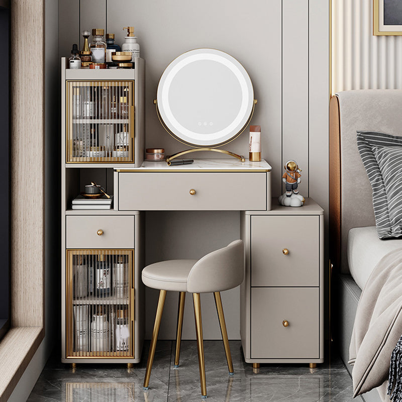 15" Wide Glam Vanity Table White Wooden Make-up Vanity with Drawer