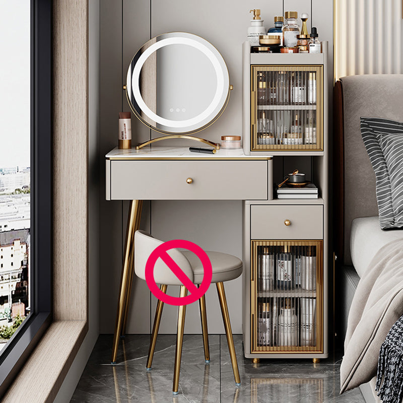 15" Wide Glam Vanity Table White Wooden Make-up Vanity with Drawer