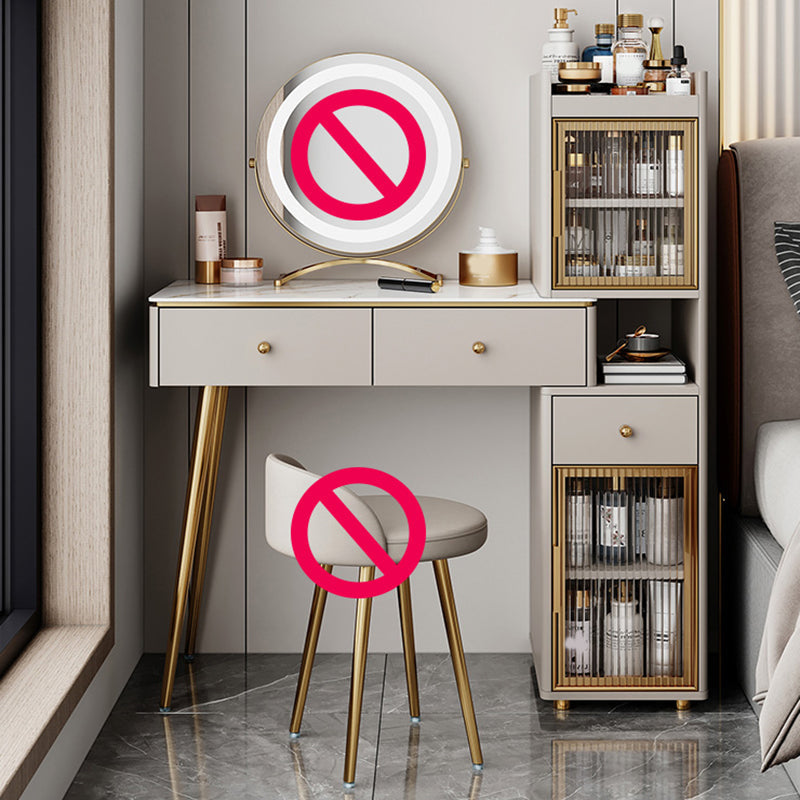 15" Wide Glam Vanity Table White Wooden Make-up Vanity with Drawer