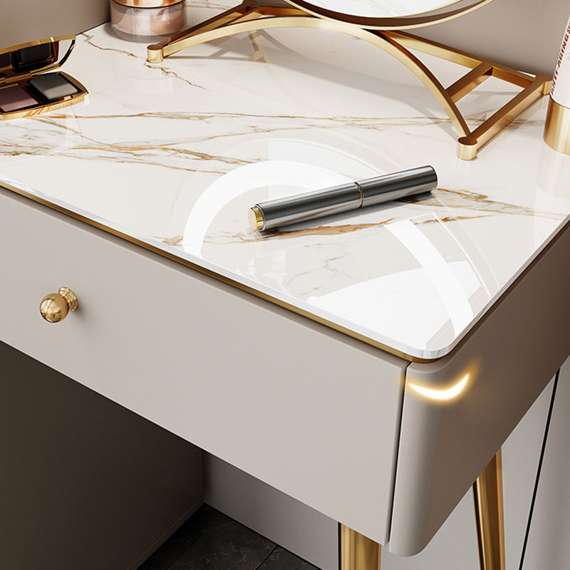 15" Wide Glam Vanity Table White Wooden Make-up Vanity with Drawer