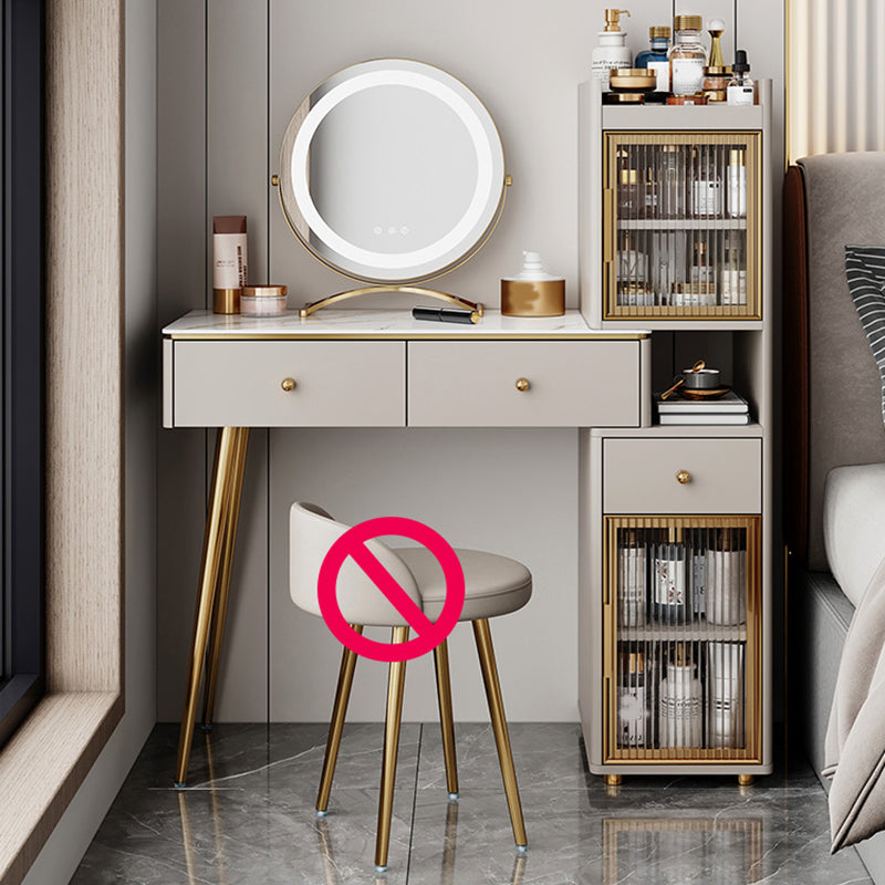 15" Wide Glam Vanity Table White Wooden Make-up Vanity with Drawer