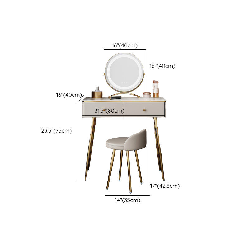 15" Wide Glam Vanity Table White Wooden Make-up Vanity with Drawer