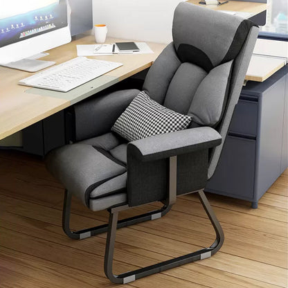 Sedia reclinabile contemporanea interno in miscela di lino/ pelo finta