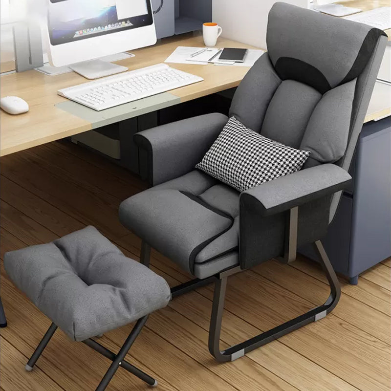 Sedia reclinabile contemporanea interno in miscela di lino/ pelo finta