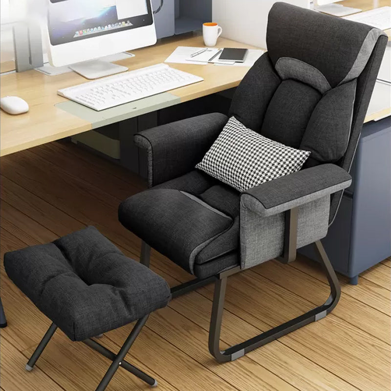 Sedia reclinabile contemporanea interno in miscela di lino/ pelo finta