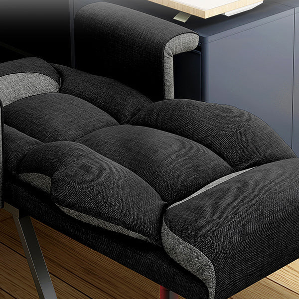 Sedia reclinabile contemporanea interno in miscela di lino/ pelo finta