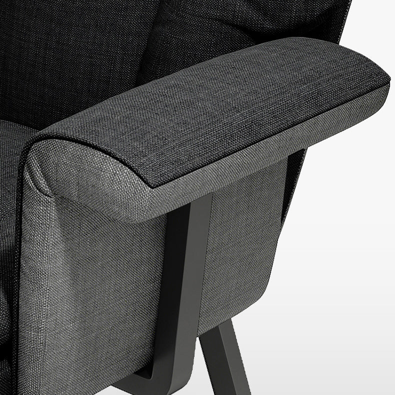 Sedia reclinabile contemporanea interno in miscela di lino/ pelo finta