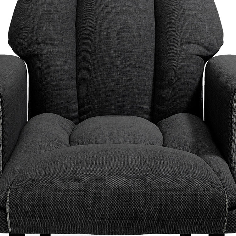 Sedia reclinabile contemporanea interno in miscela di lino/ pelo finta