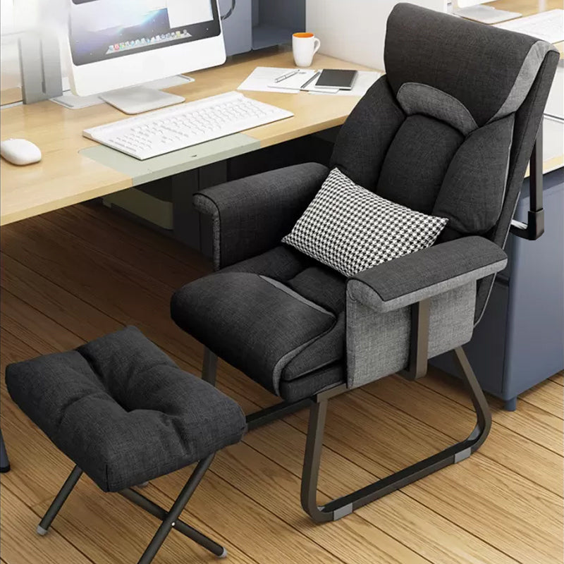 Sedia reclinabile contemporanea interno in miscela di lino/ pelo finta